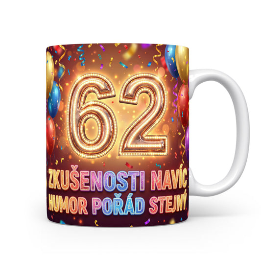 Narozeninový hrnek s číslem 62