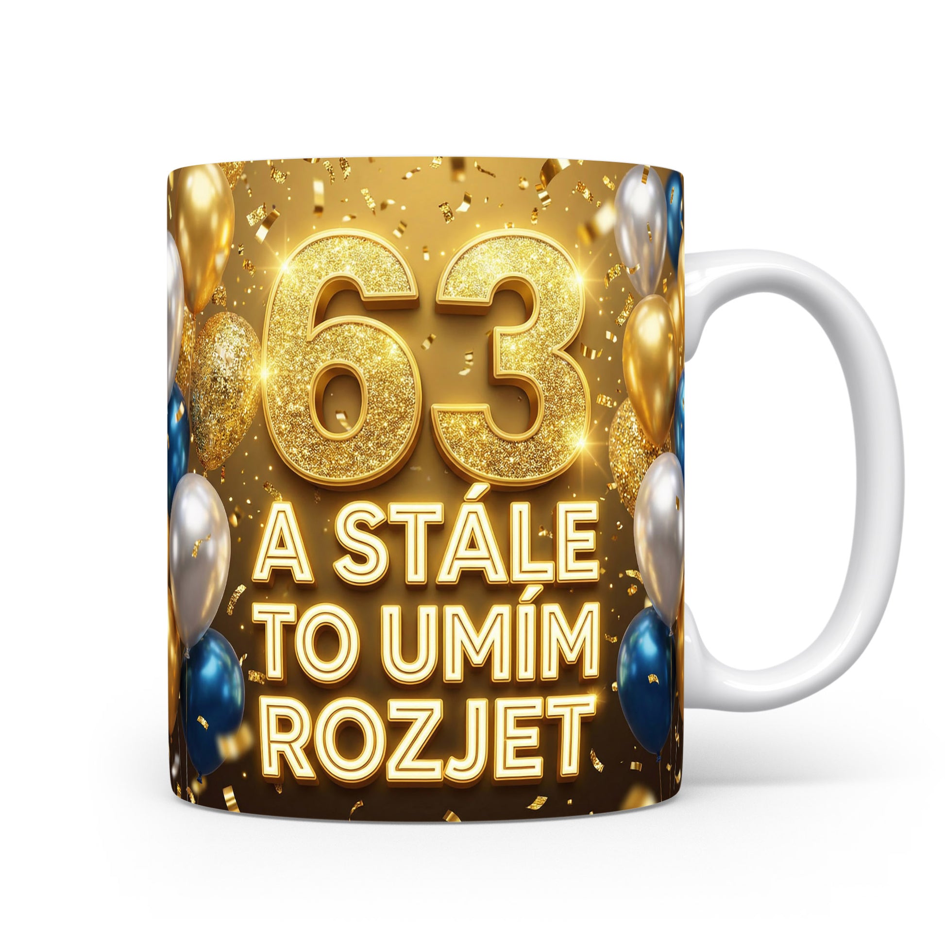 Narozeninový hrnek s věkem 63