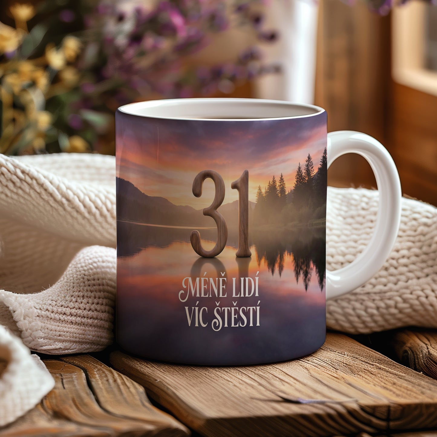 Narozeninový hrnek 31 let – MÉNĚ LIDÍ VÍC ŠTĚSTÍ