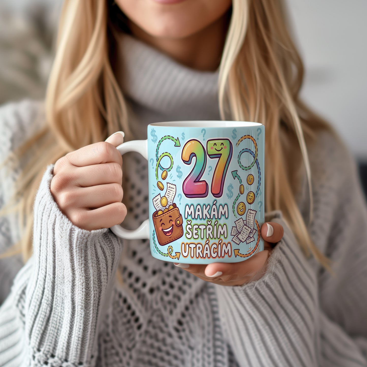 Narozeninový hrnek 27 let – MAKÁM ŠETŘÍM UTRÁCÍM