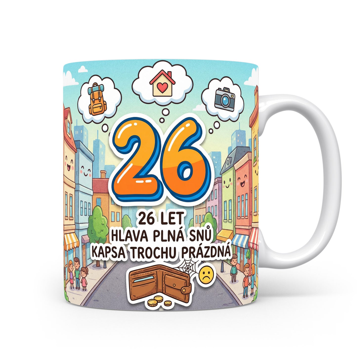 Hrnček s číslem 26 a vtipnou hláškou