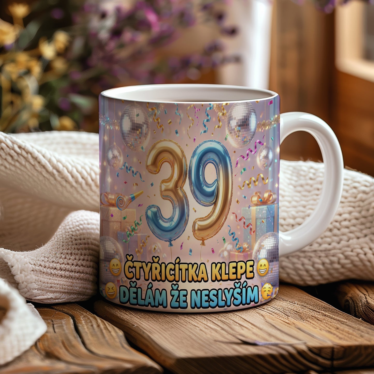 Narozeninový hrnek 39 let – ČTYŘICÍTKA KLEPE 😁 DĚLÁM ŽE NESLYŠÍM 😅