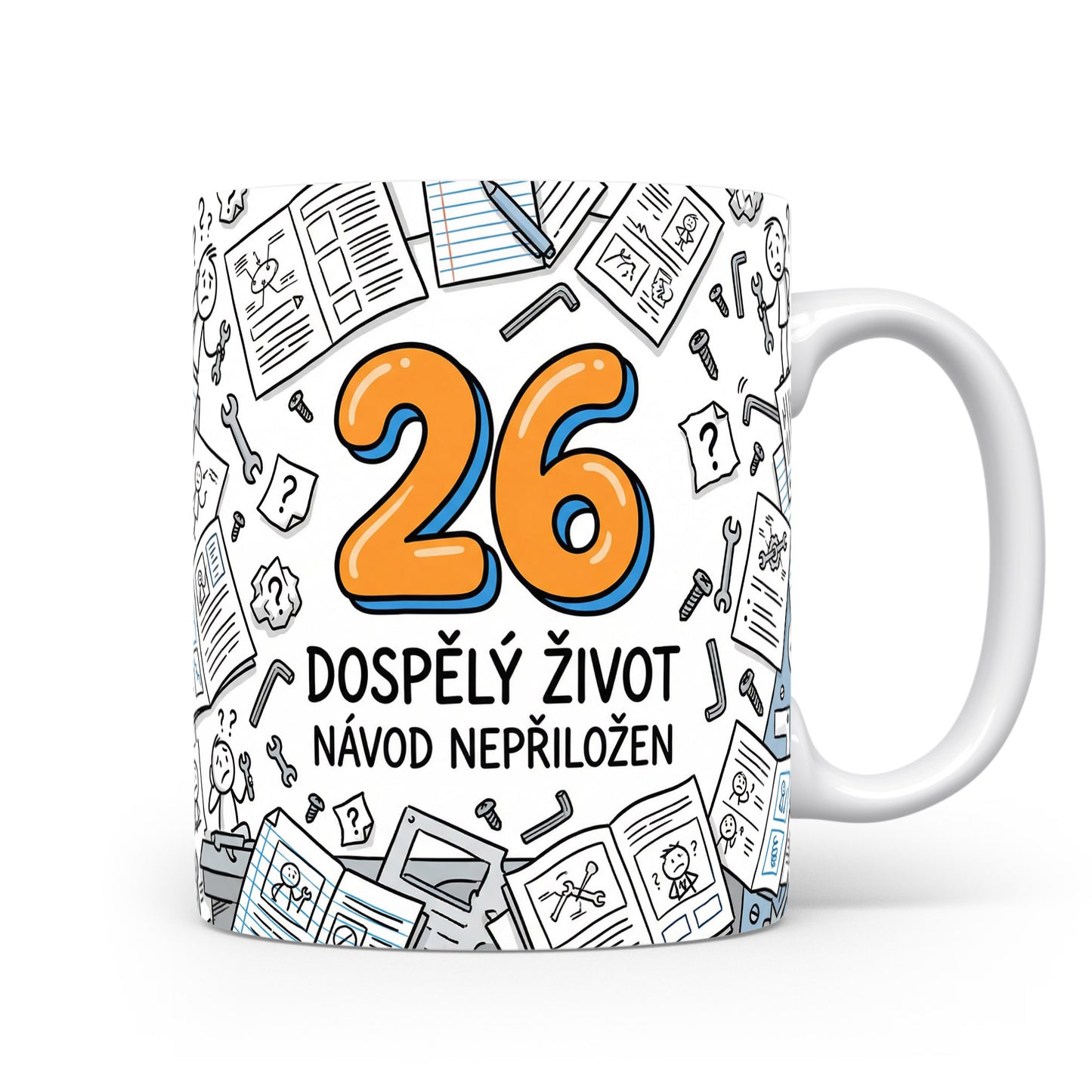 Narozeninový hrnek s číslem 26 a vtipným textem