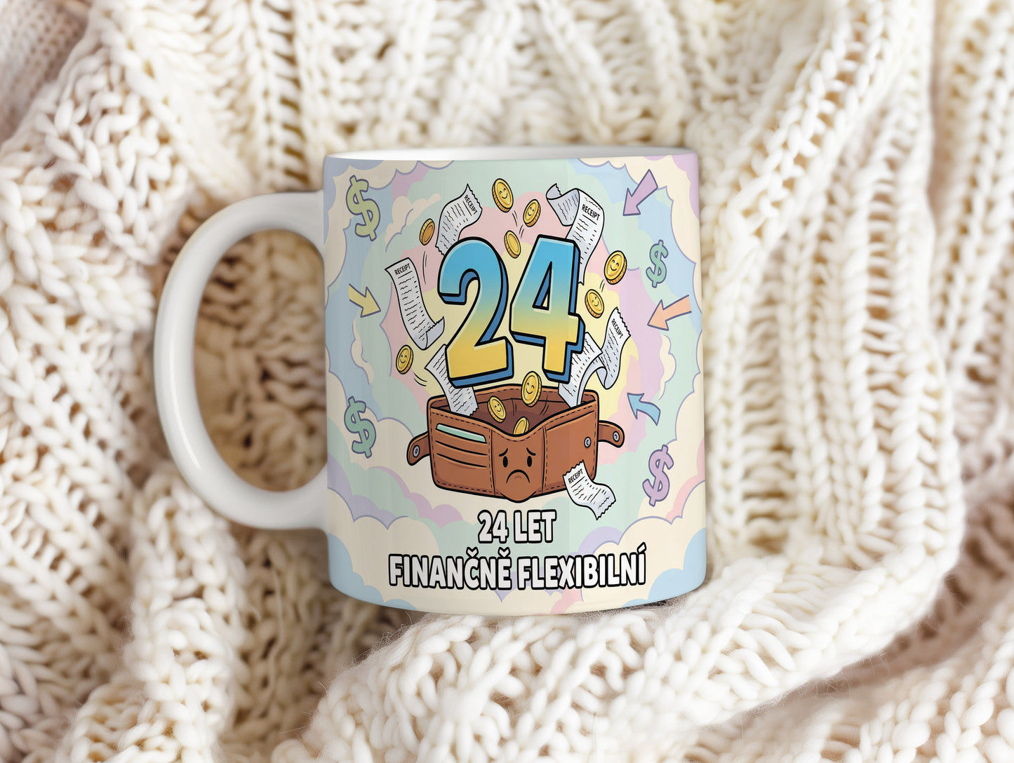 Narozeninový hrnek 24 let – 24 LET FINANČNĚ FLEXIBILNÍ