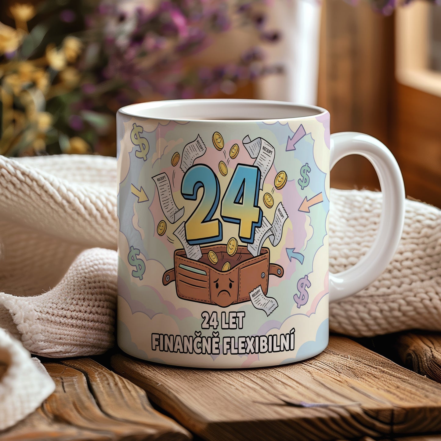 Narozeninový hrnek 24 let – 24 LET FINANČNĚ FLEXIBILNÍ