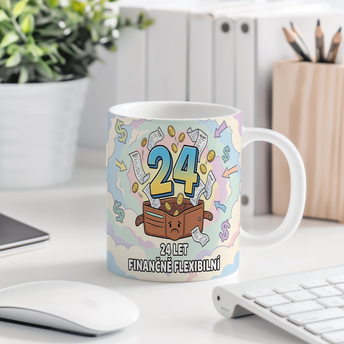 Narozeninový hrnek 24 let – 24 LET FINANČNĚ FLEXIBILNÍ