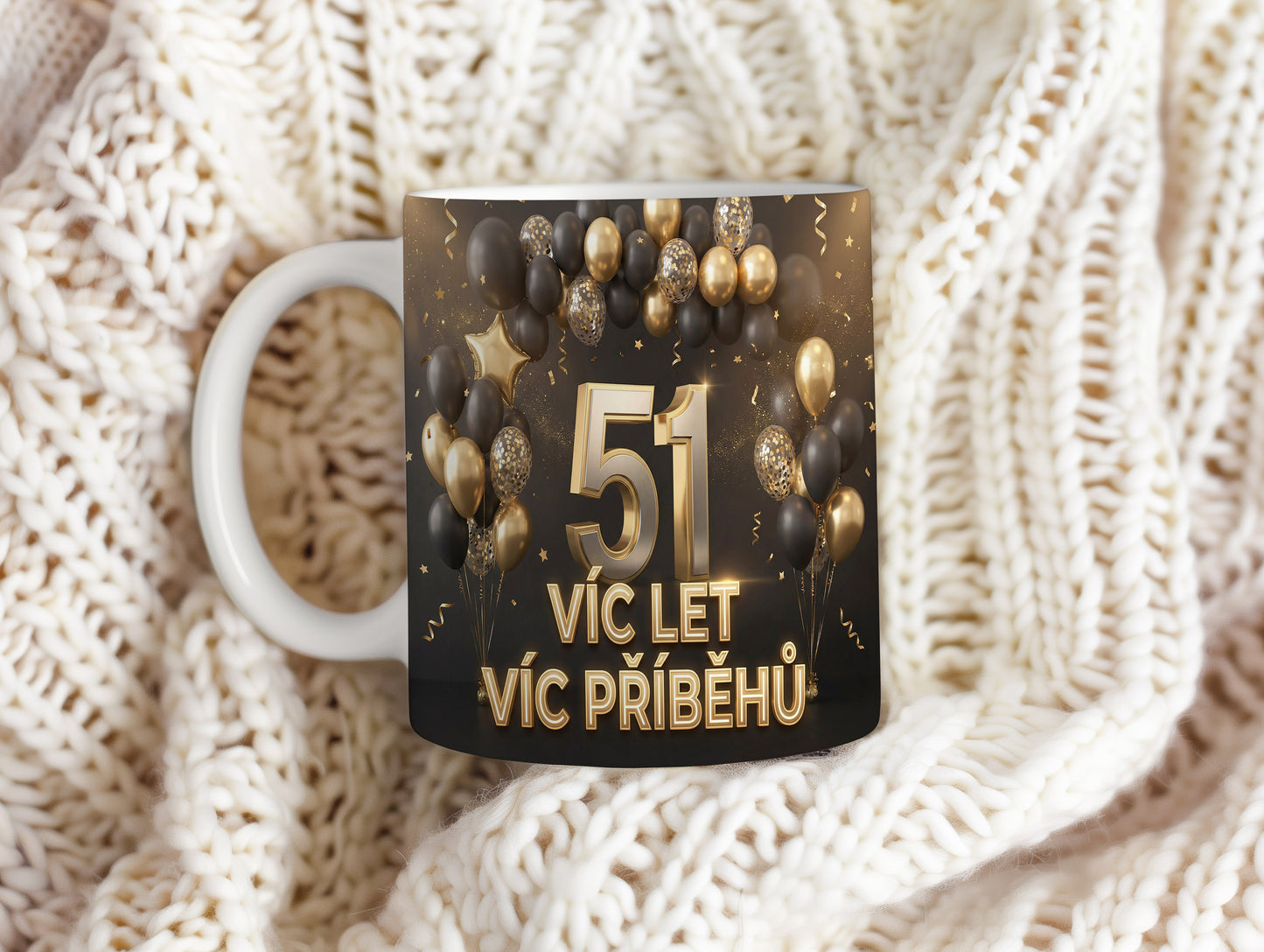 Narozeninový hrnek 51 let – VÍC LET VÍC PŘÍBĚHŮ