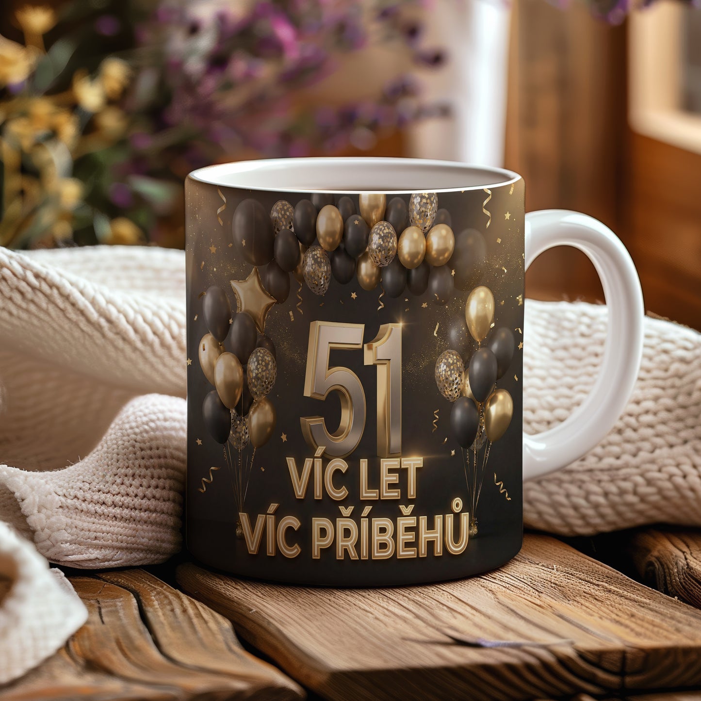 Narozeninový hrnek 51 let – VÍC LET VÍC PŘÍBĚHŮ
