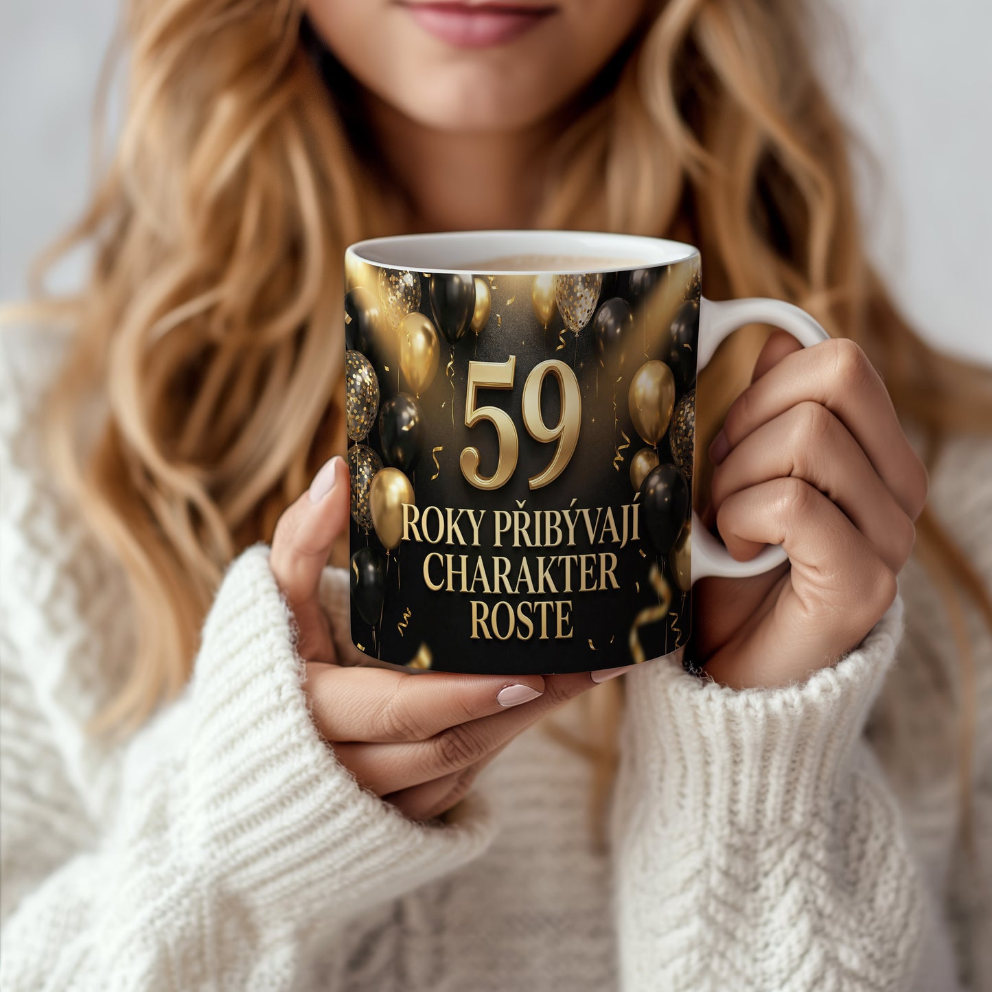 Narozeninový hrnek 59 let – ROKY PŘIBÝVAJÍ CHARAKTER ROSTE