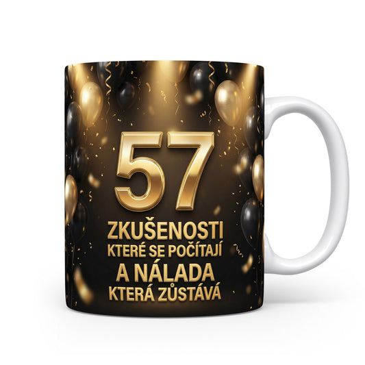 Narozeninový hrnek s věkem 57