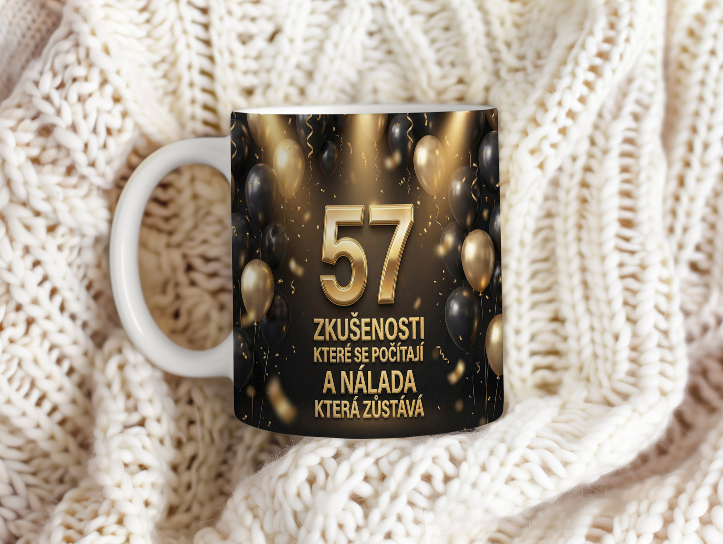 Narozeninový hrnek 57 let – ZKUŠENOSTI KTERÉ SE POČÍTAJÍ A NÁLADA KTERÁ ZŮSTÁVÁ