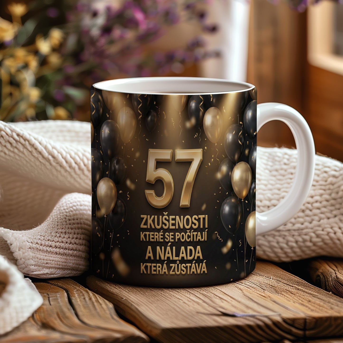 Narozeninový hrnek 57 let – ZKUŠENOSTI KTERÉ SE POČÍTAJÍ A NÁLADA KTERÁ ZŮSTÁVÁ