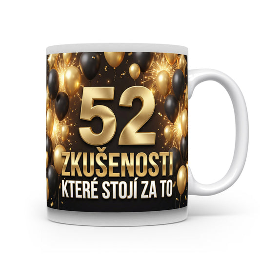 Narozeninový hrnek s věkem 52