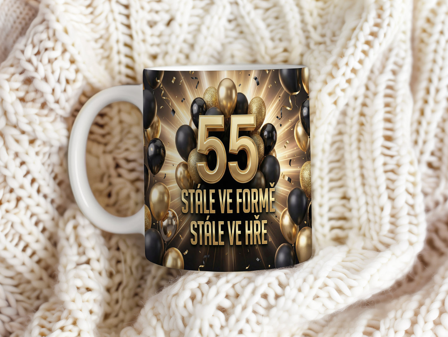 Narozeninový hrnek 55 let – STÁLE VE FORMĚ, STÁLE VE HŘE