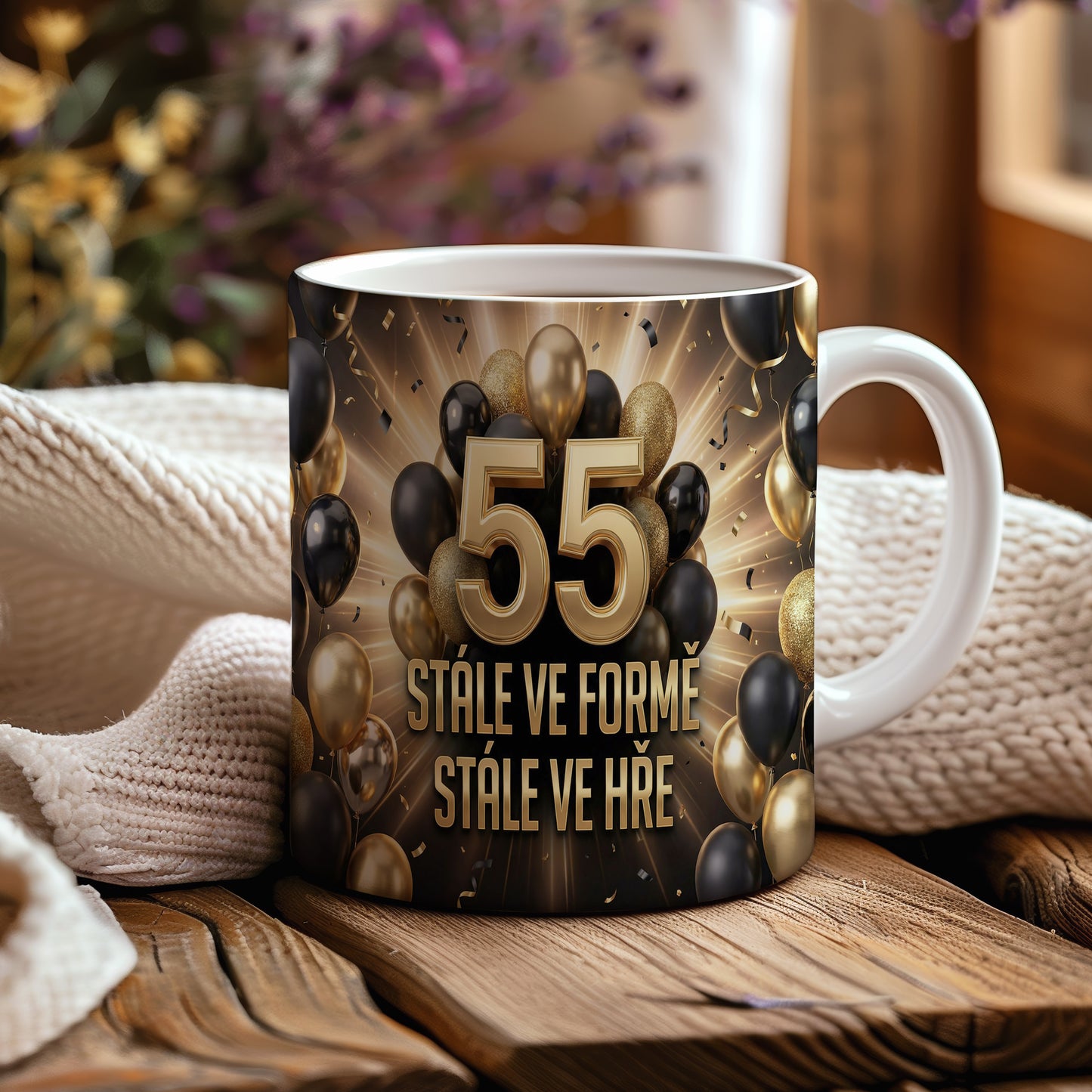 Narozeninový hrnek 55 let – STÁLE VE FORMĚ, STÁLE VE HŘE
