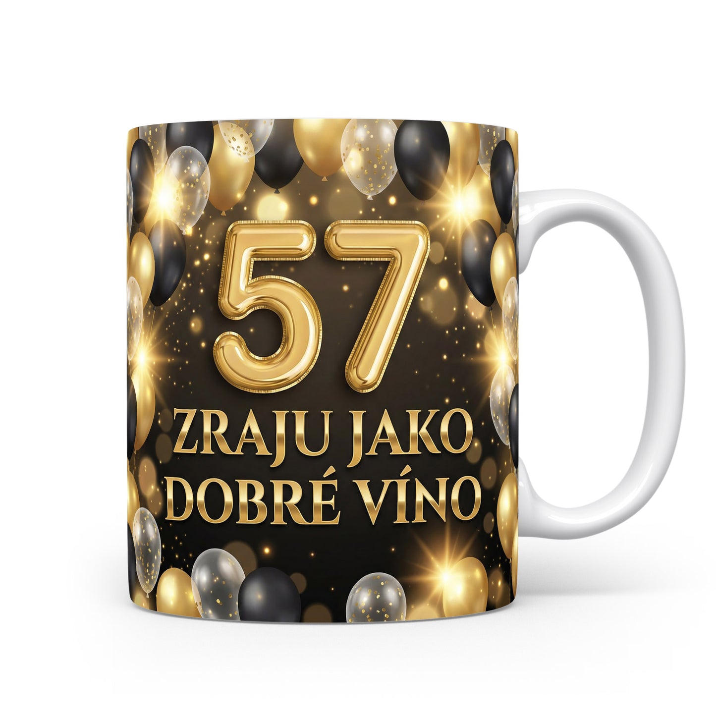 Narozeninový hrnek 57 ZRAJU JAKO DOBRÉ VÍNO
