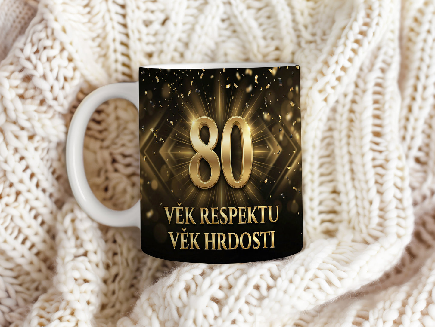 Narozeninový hrnek 80 let – VĚK RESPEKTU VĚK HRDOSTI