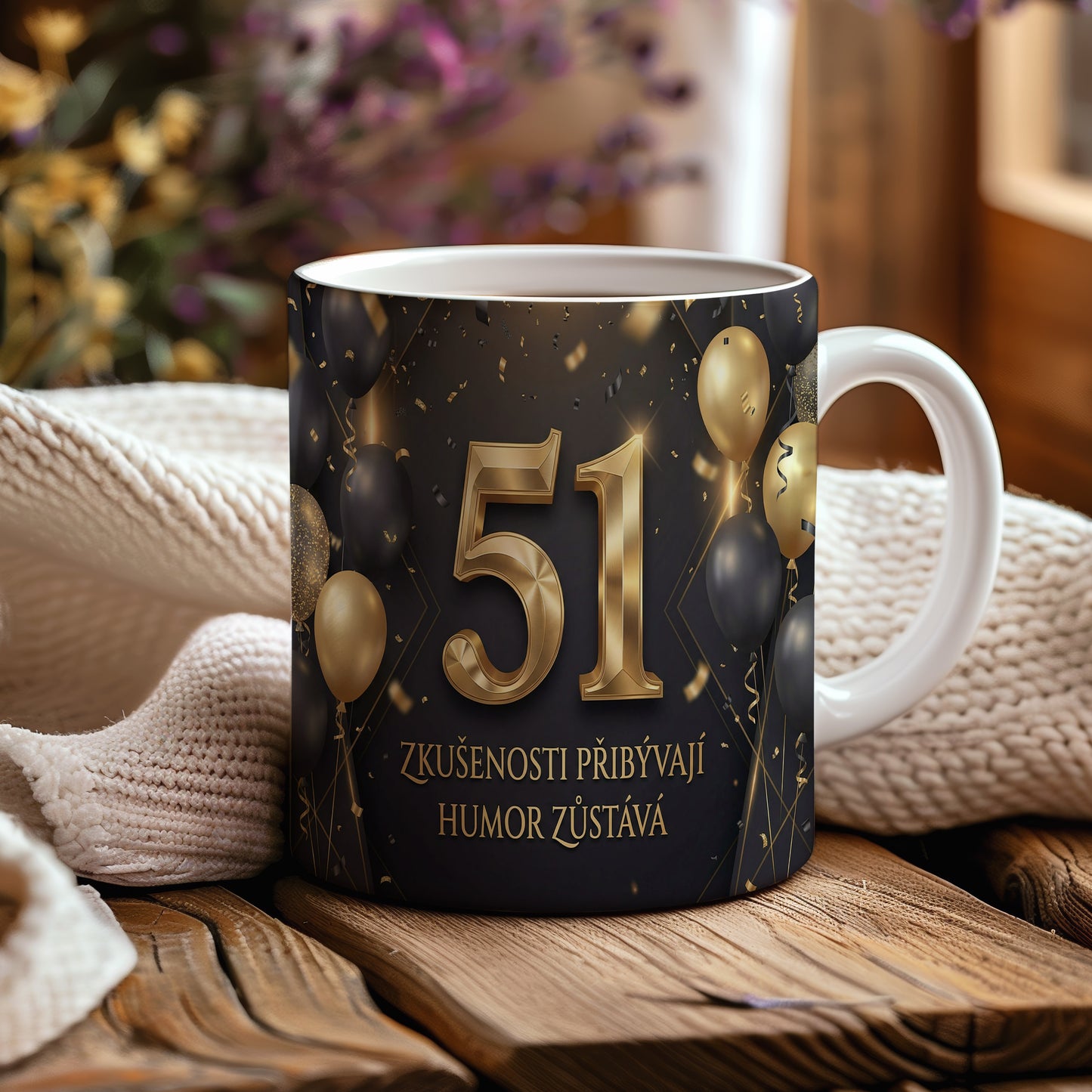 Narozeninový hrnek 51 let – Zkušenosti přibývají, humor zůstává