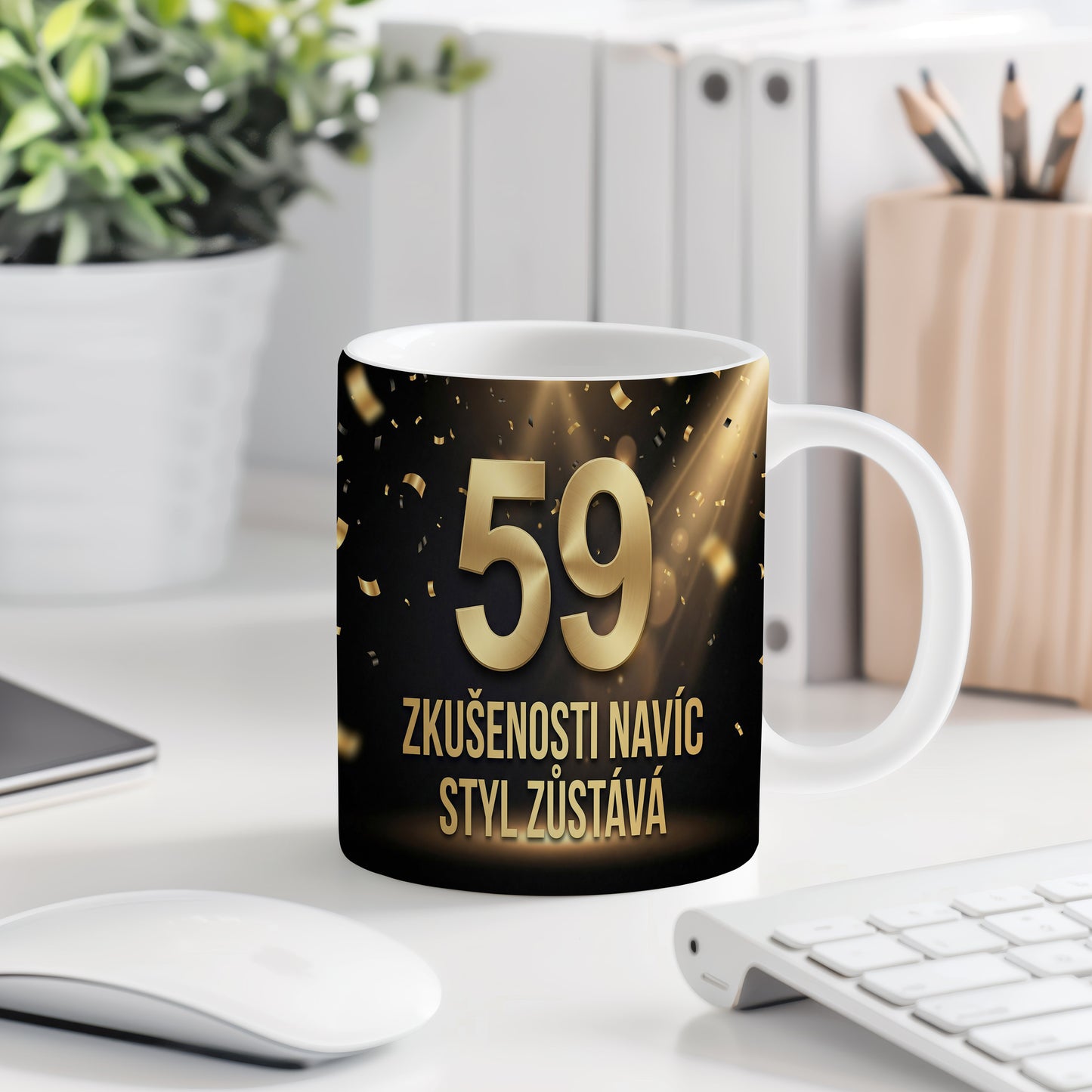 Narozeninový hrnek 59 let – ZKUŠENOSTI NAVÍC STYL ZŮSTÁVÁ