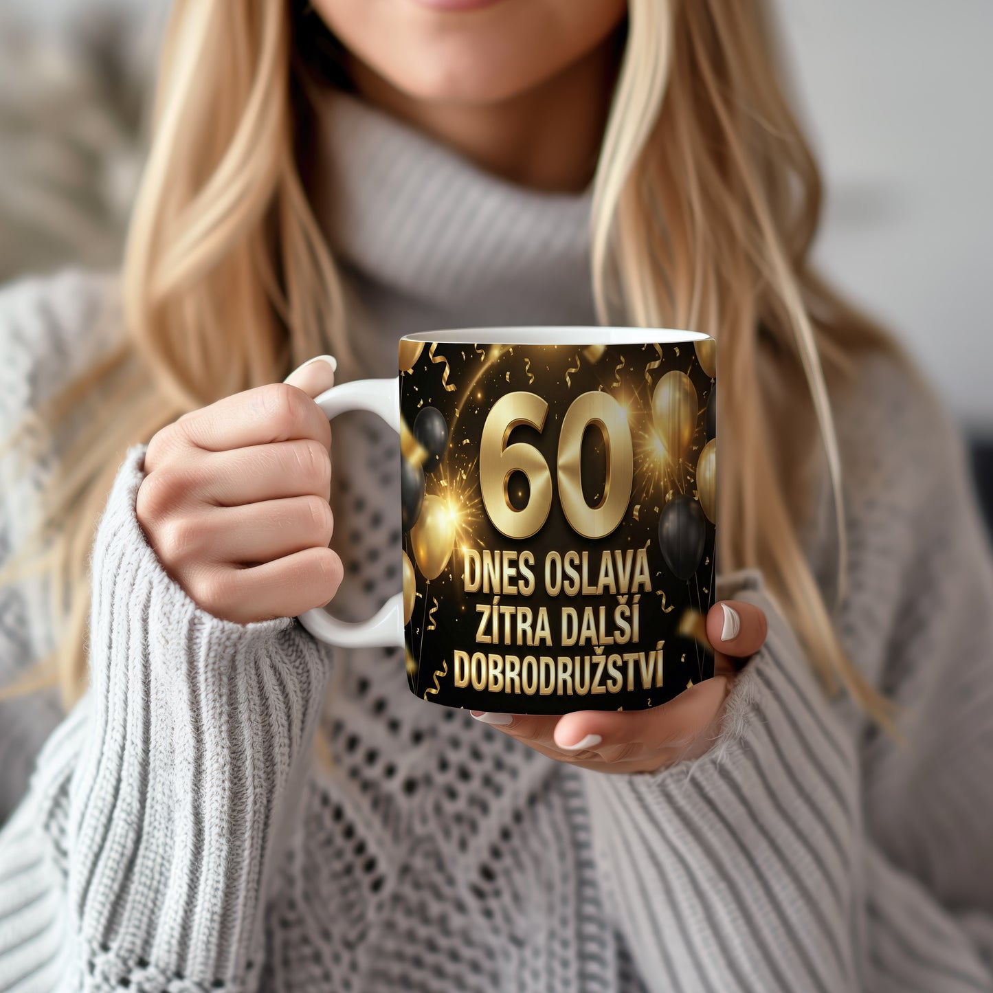 Narozeninový hrnek 60 let – DNES OSLAVA, ZÍTRA DALŠÍ DOBRODRUŽSTVÍ