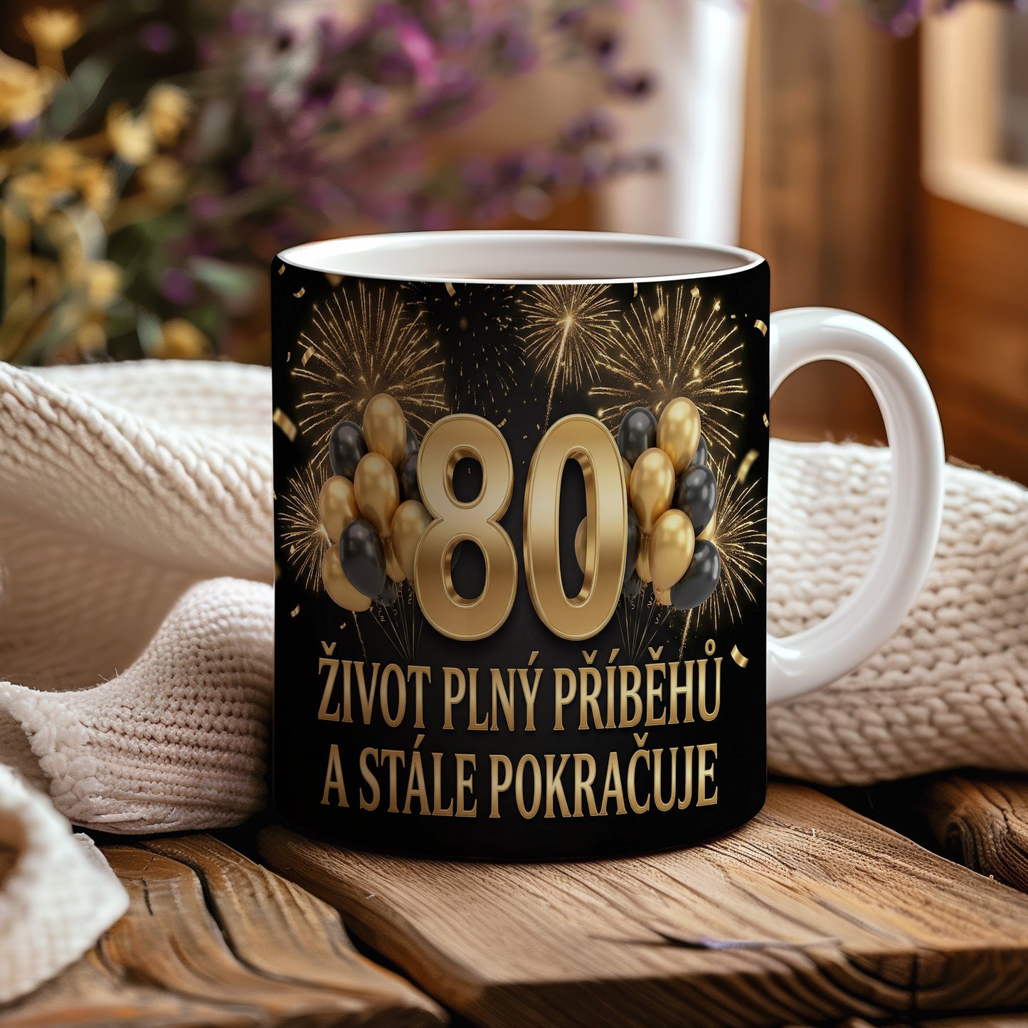 Narozeninový hrnek 80 let – ŽIVOT PLNÝ PŘÍBĚHŮ A STÁLE POKRAČUJE