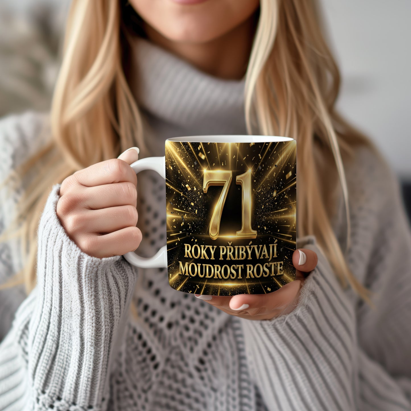 Narozeninový hrnek 71 let – ROKY PŘIBÝVAJÍ, MOUDROST ROSTE