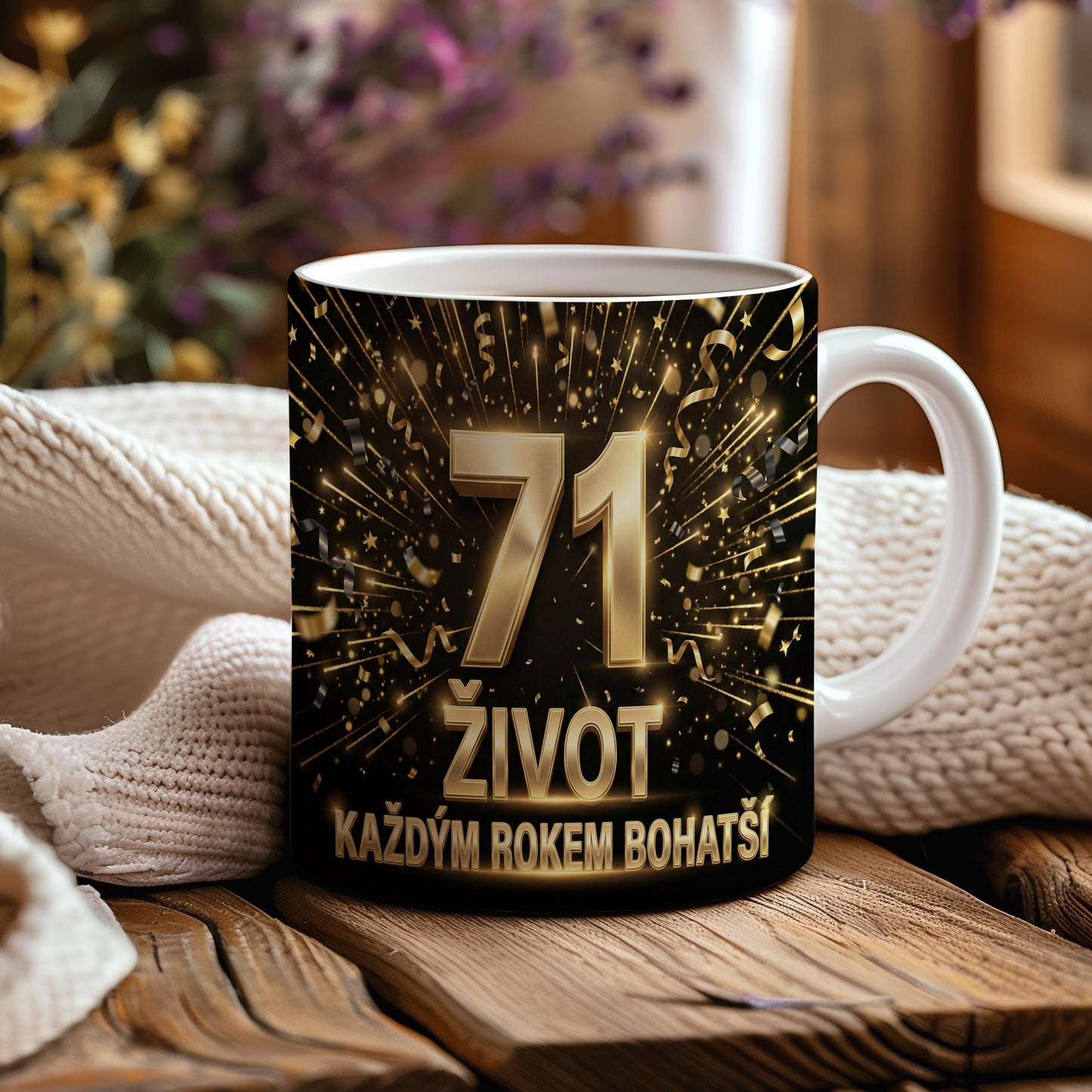 Narozeninový hrnek 71 let – ŽIVOT KAŽDÝM ROKEM BOHATŠÍ