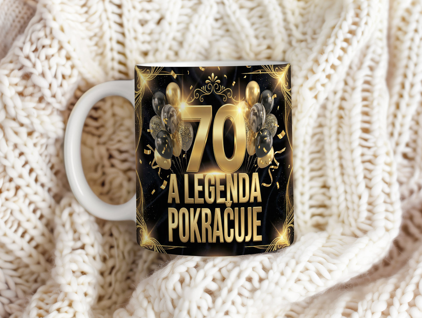 Narozeninový hrnek 70 let – A LEGENDA POKRAČUJE
