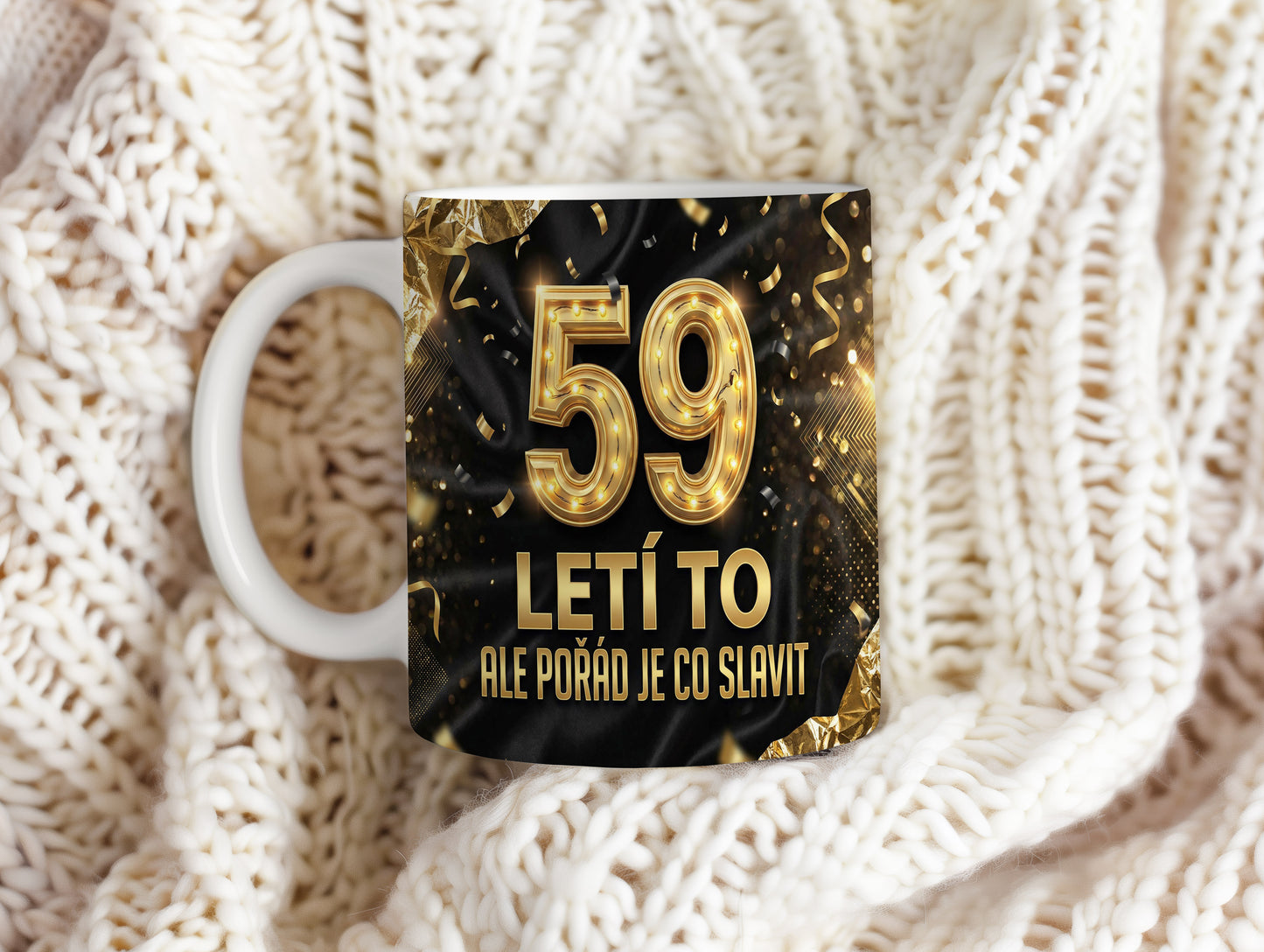 Narozeninový hrnek 59 let – LETÍ TO ALE POŘÁD JE CO SLAVIT