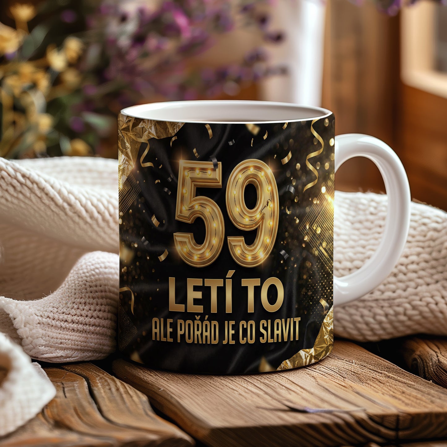 Narozeninový hrnek 59 let – LETÍ TO ALE POŘÁD JE CO SLAVIT