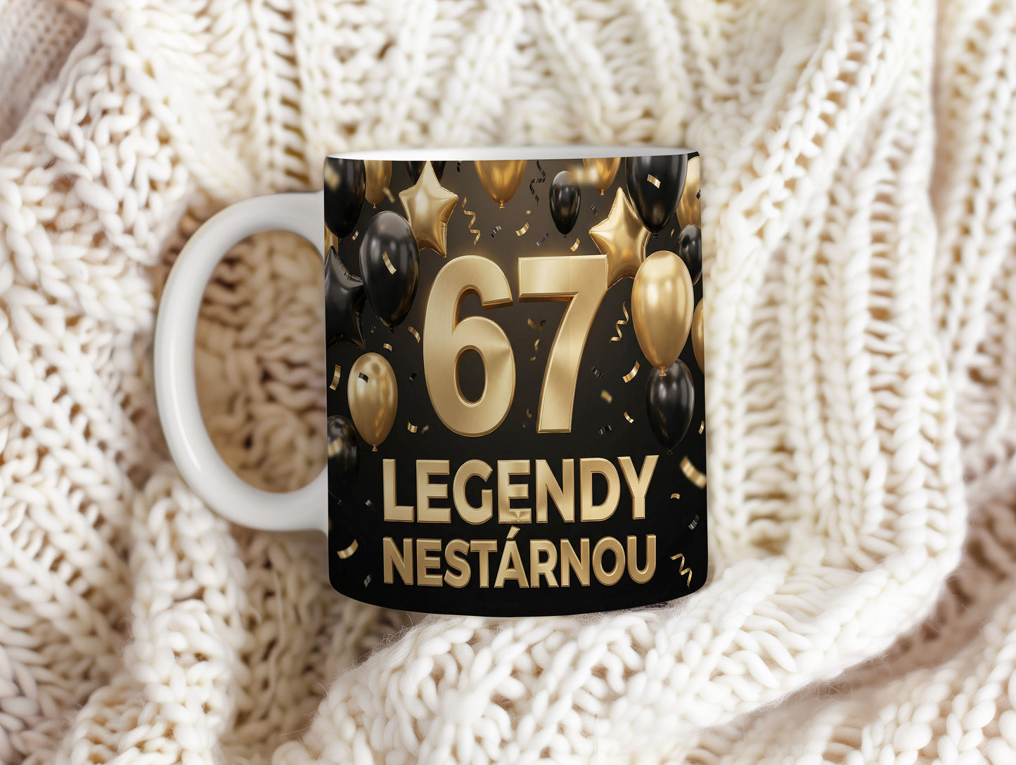 Narozeninový hrnek 67 let – LEGENDY NESTÁRNOU