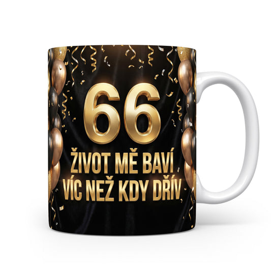 Narozeninový hrnek s číslem 66