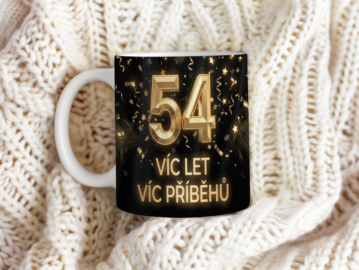 Narozeninový hrnek 54 let – VÍC LET VÍC PŘÍBĚHŮ