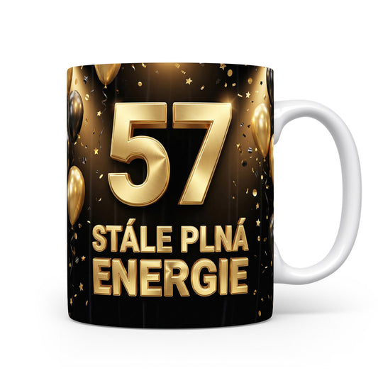 Narozeninový hrnek s věkem 57