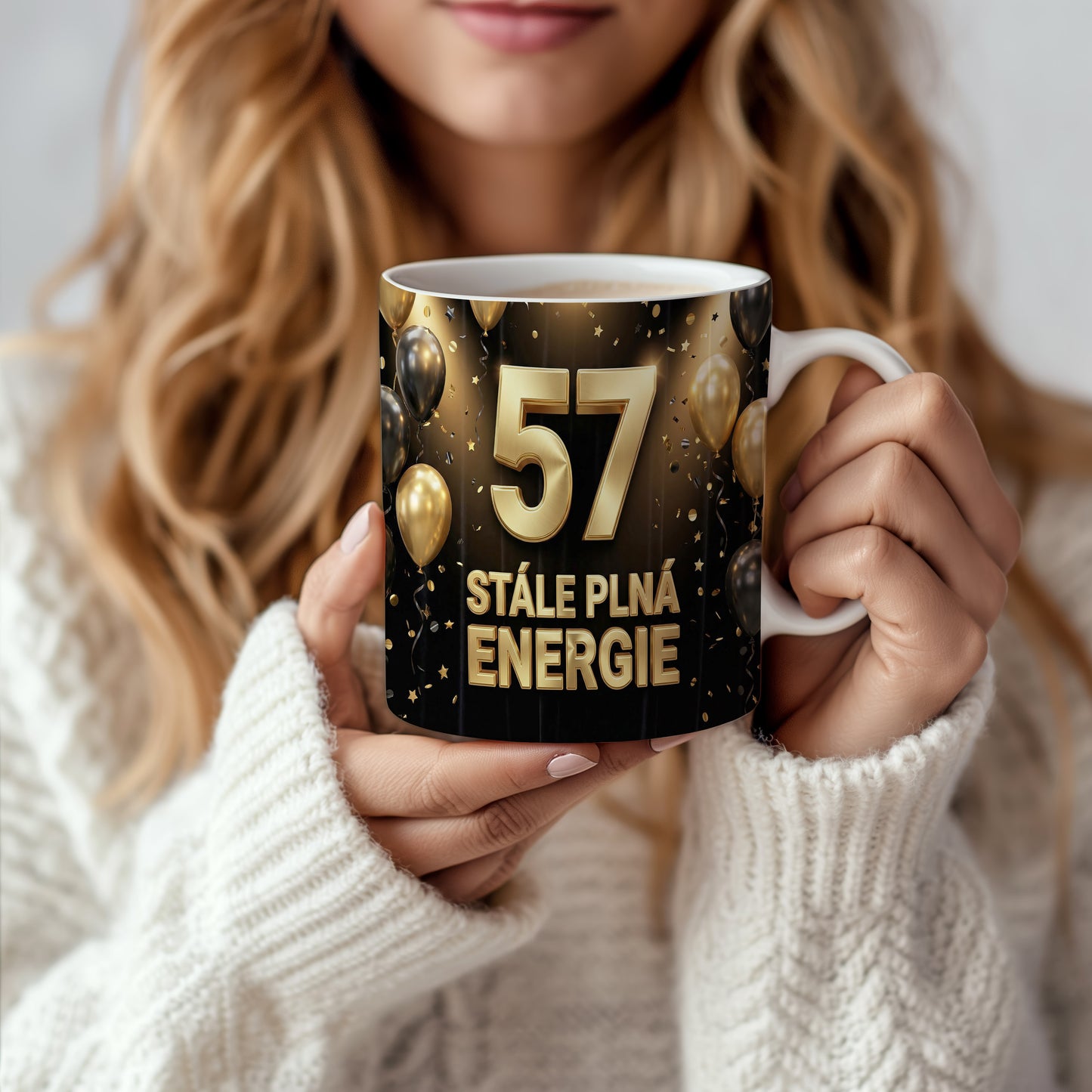 Narozeninový hrnek 57 let – STÁLE PLNÁ ENERGIE