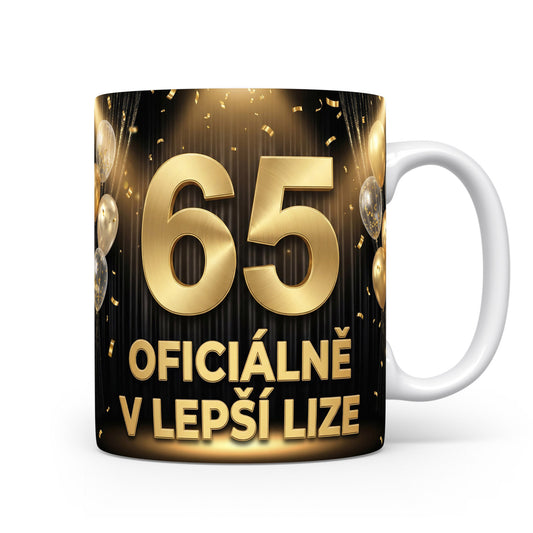Narozeninový hrnek s číslem 65