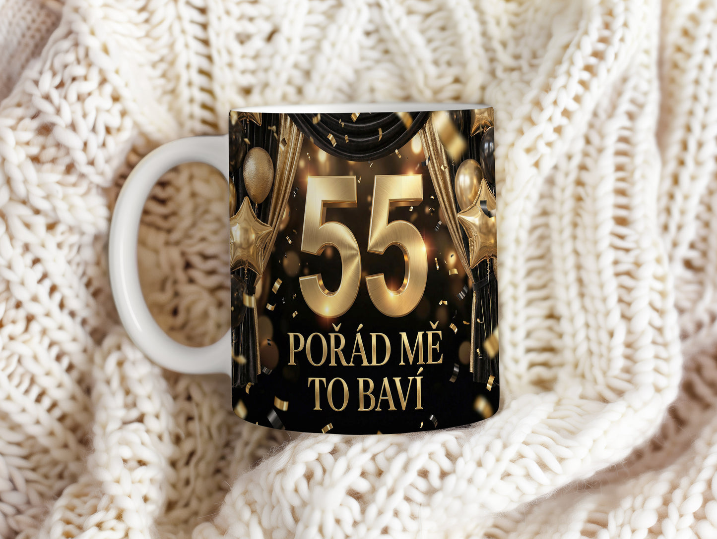 Narozeninový hrnek 55 let – POŘÁD MĚ TO BAVÍ