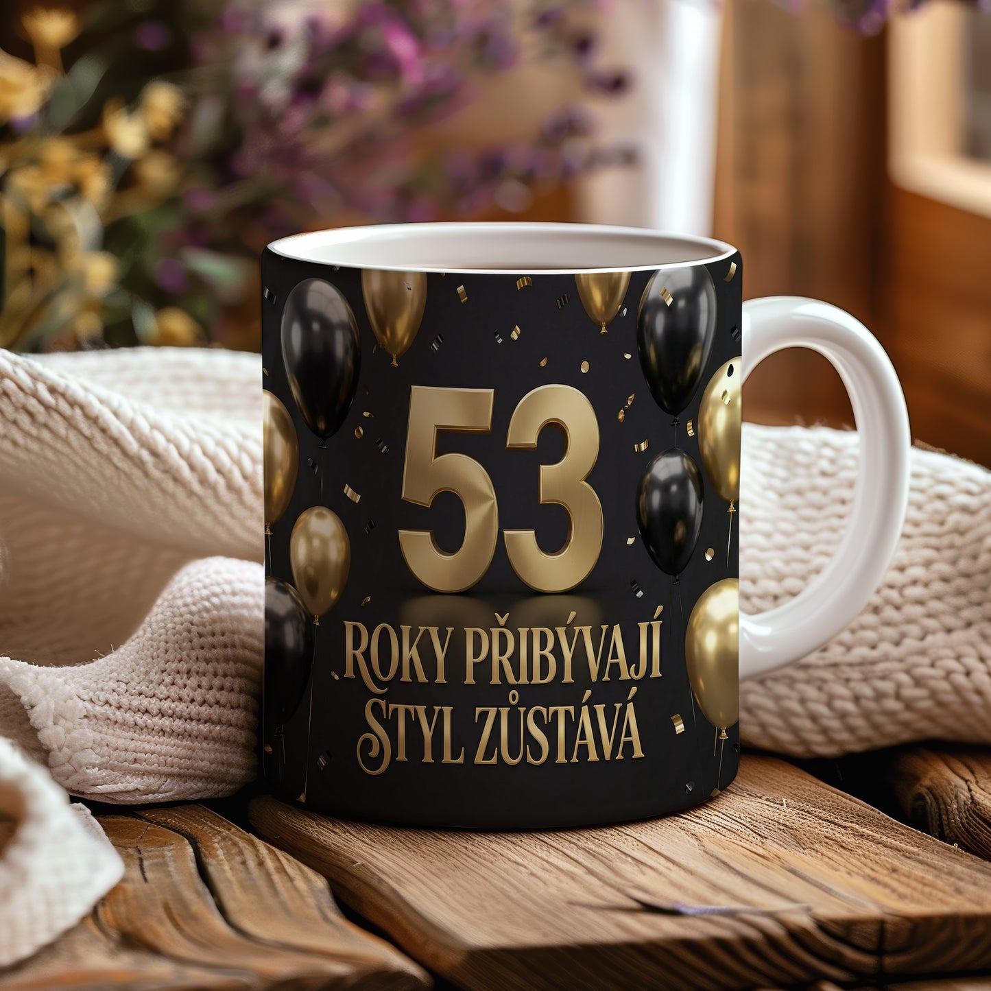 Narozeninový hrnek 53 let – ROKY PŘIBÝVAJÍ, STYL ZŮSTÁVÁ