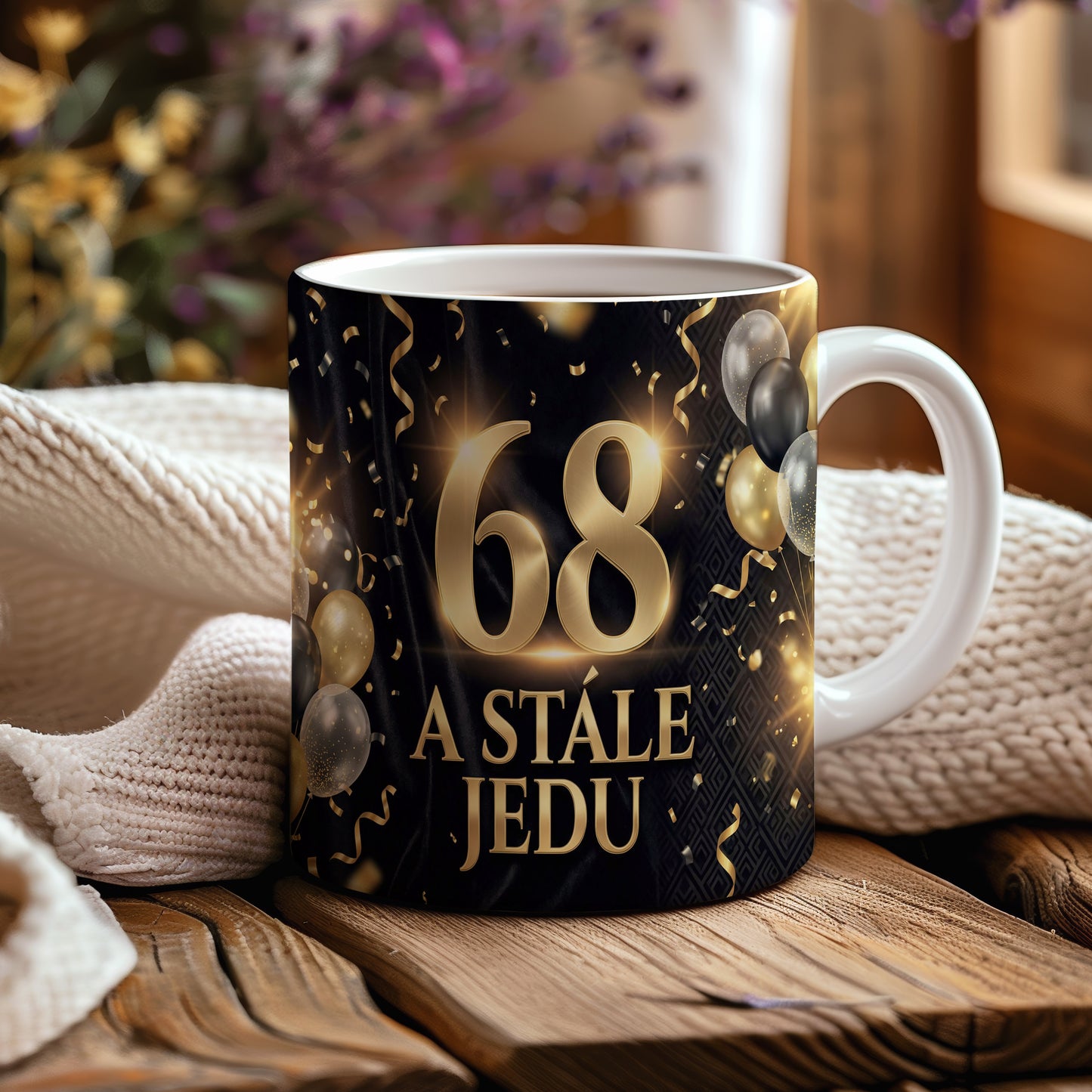 Narozeninový hrnek 68 let – A STÁLE JEDU