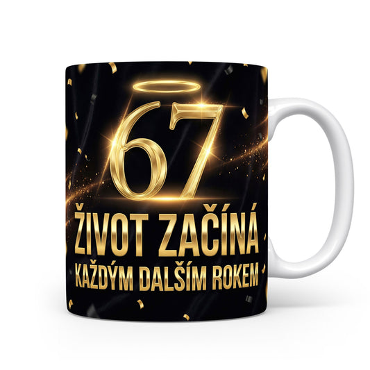 Narozeninový hrnek s číslem 67