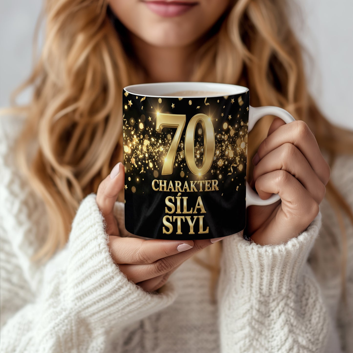Narozeninový hrnek 70 let – CHARAKTER SÍLA STYL