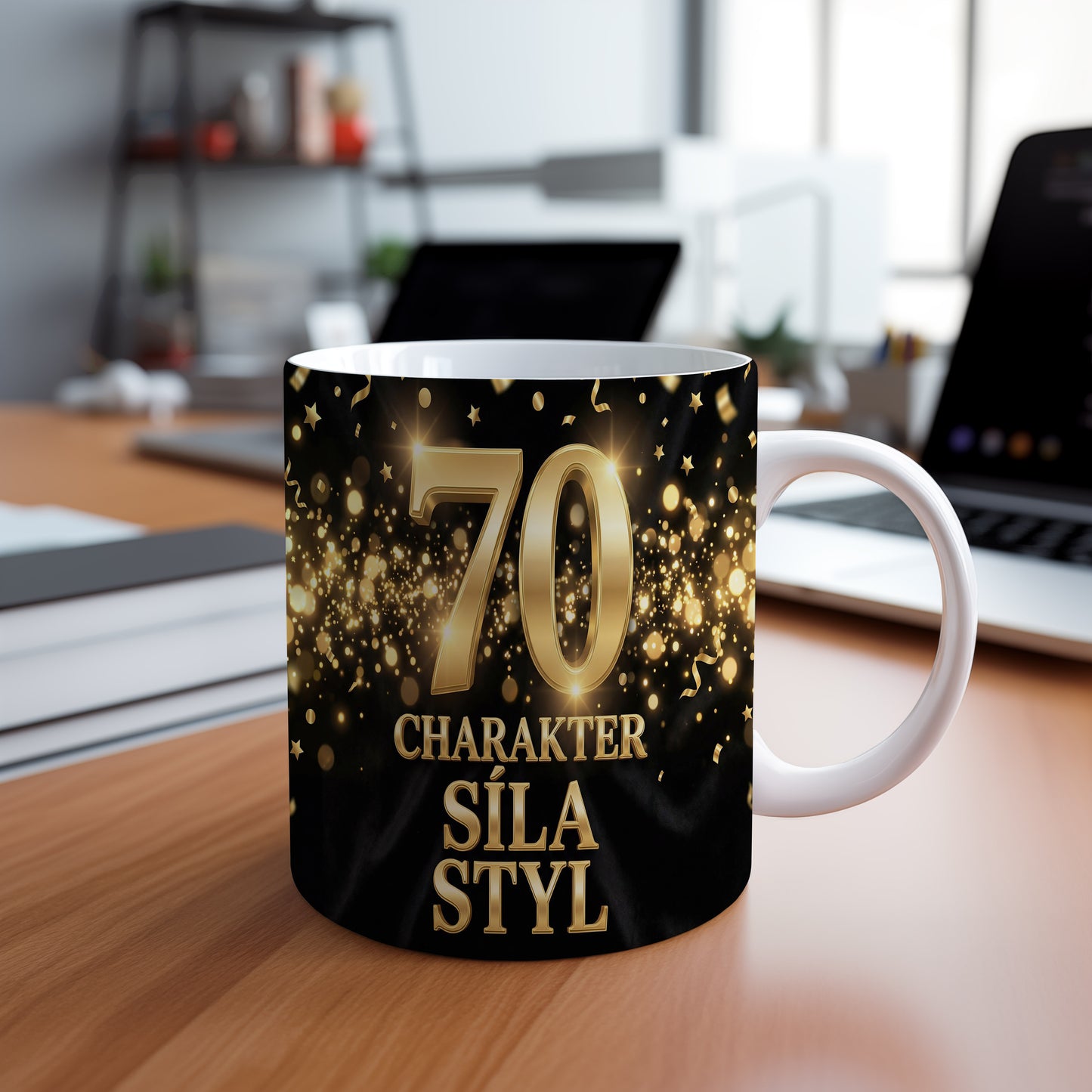 Narozeninový hrnek 70 let – CHARAKTER SÍLA STYL