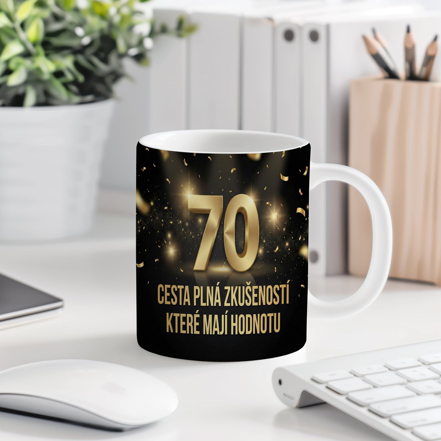 Narozeninový hrnek 70 let – CESTA PLNÁ ZKUŠENOSTÍ KTERÉ MAJÍ HODNOTU