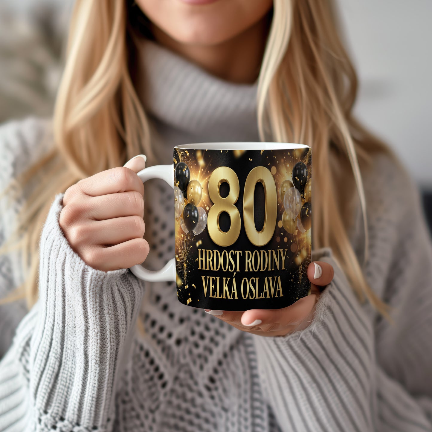 Narozeninový hrnek 80 let – HRDOST RODINY VELKÁ OSLAVA