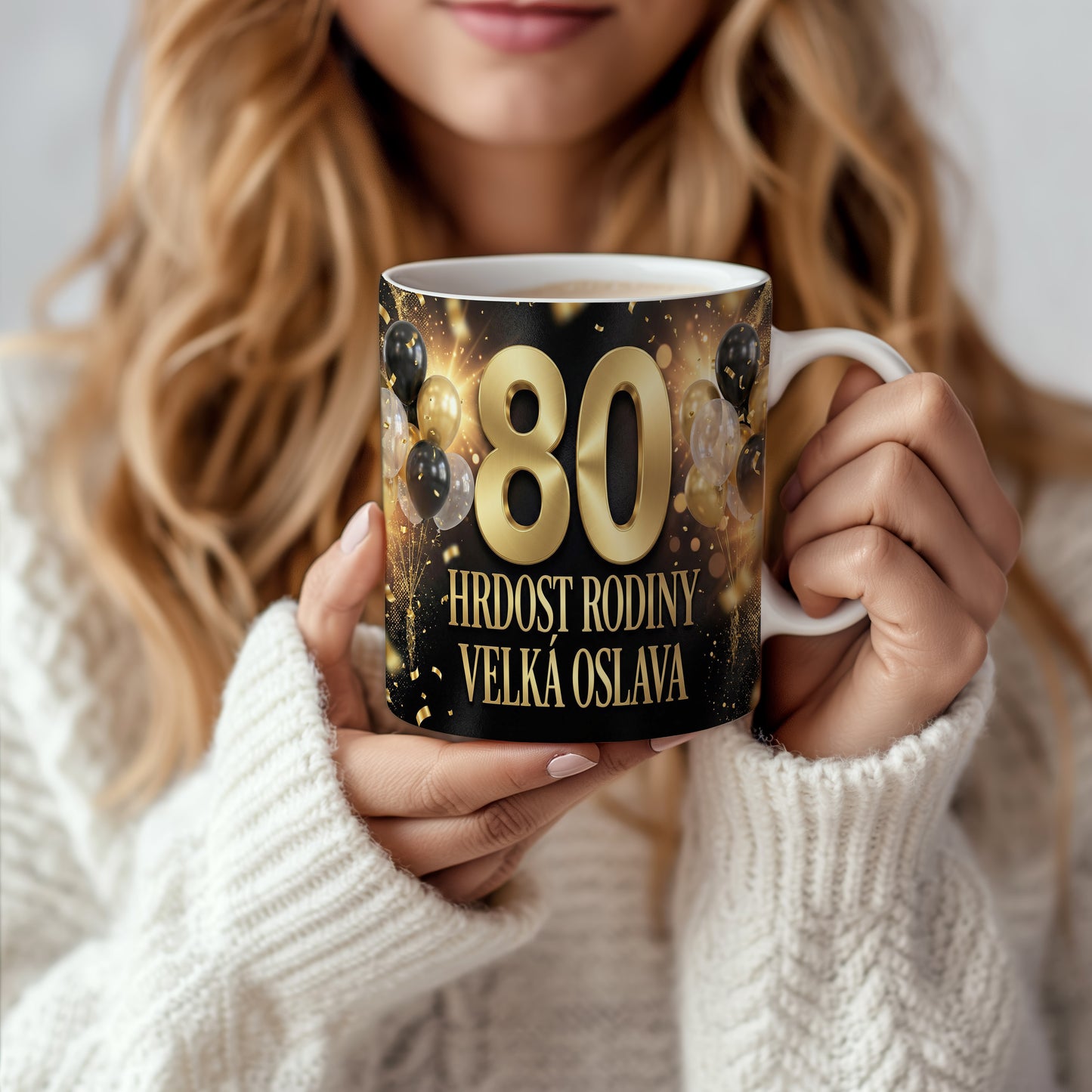 Narozeninový hrnek 80 let – HRDOST RODINY VELKÁ OSLAVA