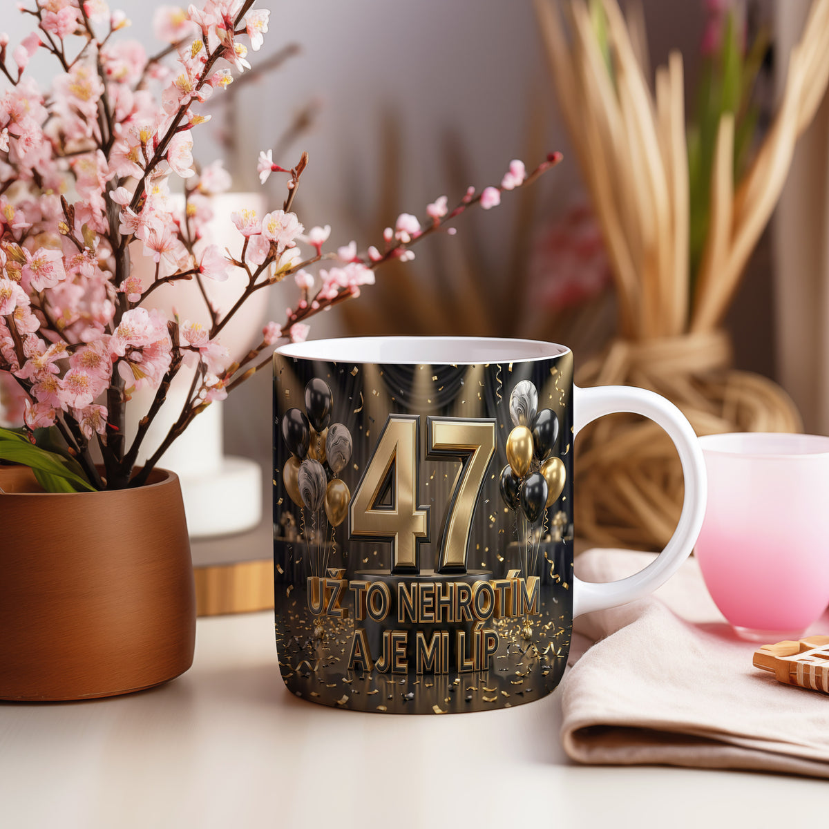 Narozeninový hrnek 47 let – UŽ TO NEHROTÍM A JE MI LÍP