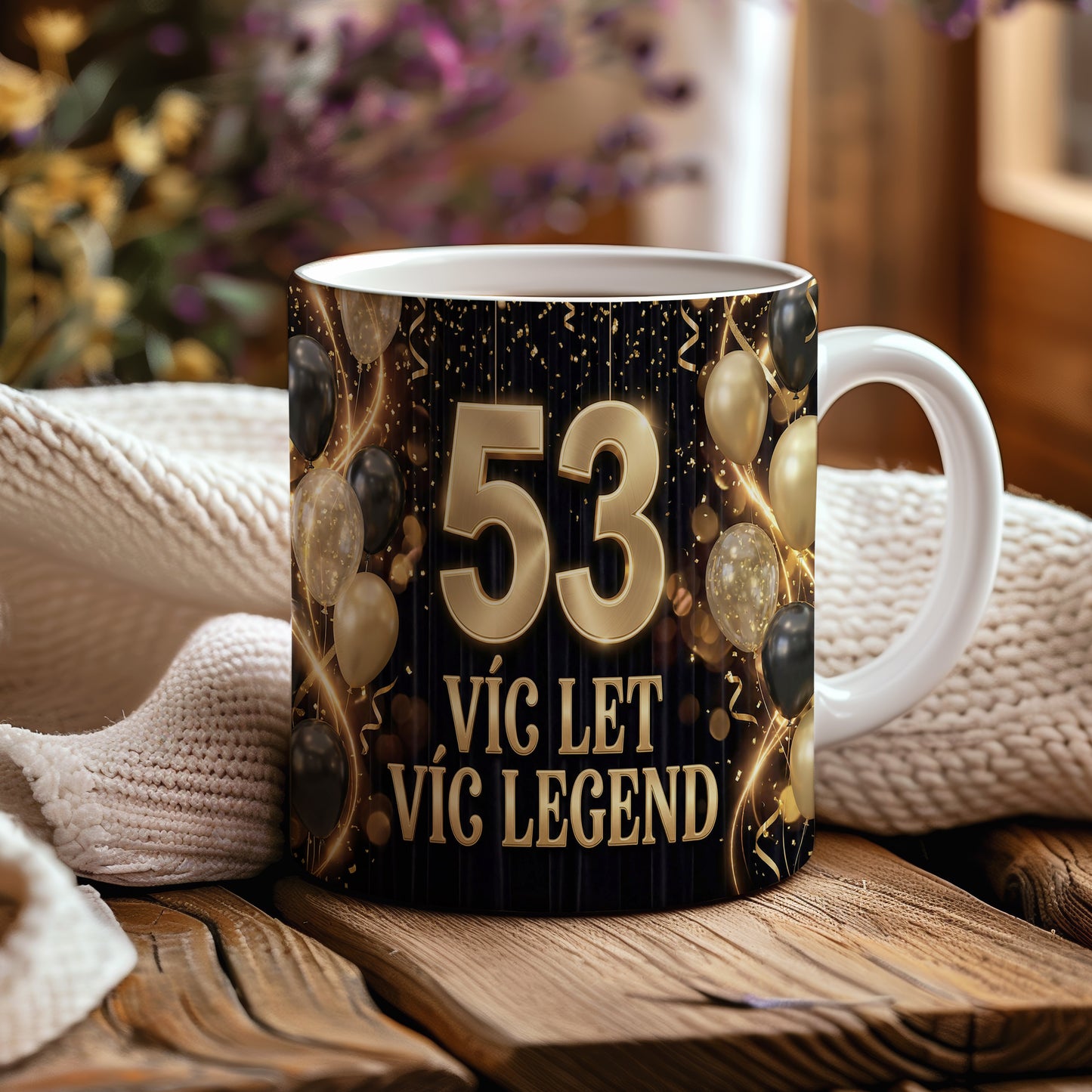 Narozeninový hrnek 53 let – VÍC LET VÍC LEGEND