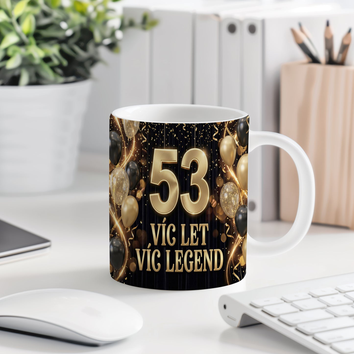 Narozeninový hrnek 53 let – VÍC LET VÍC LEGEND