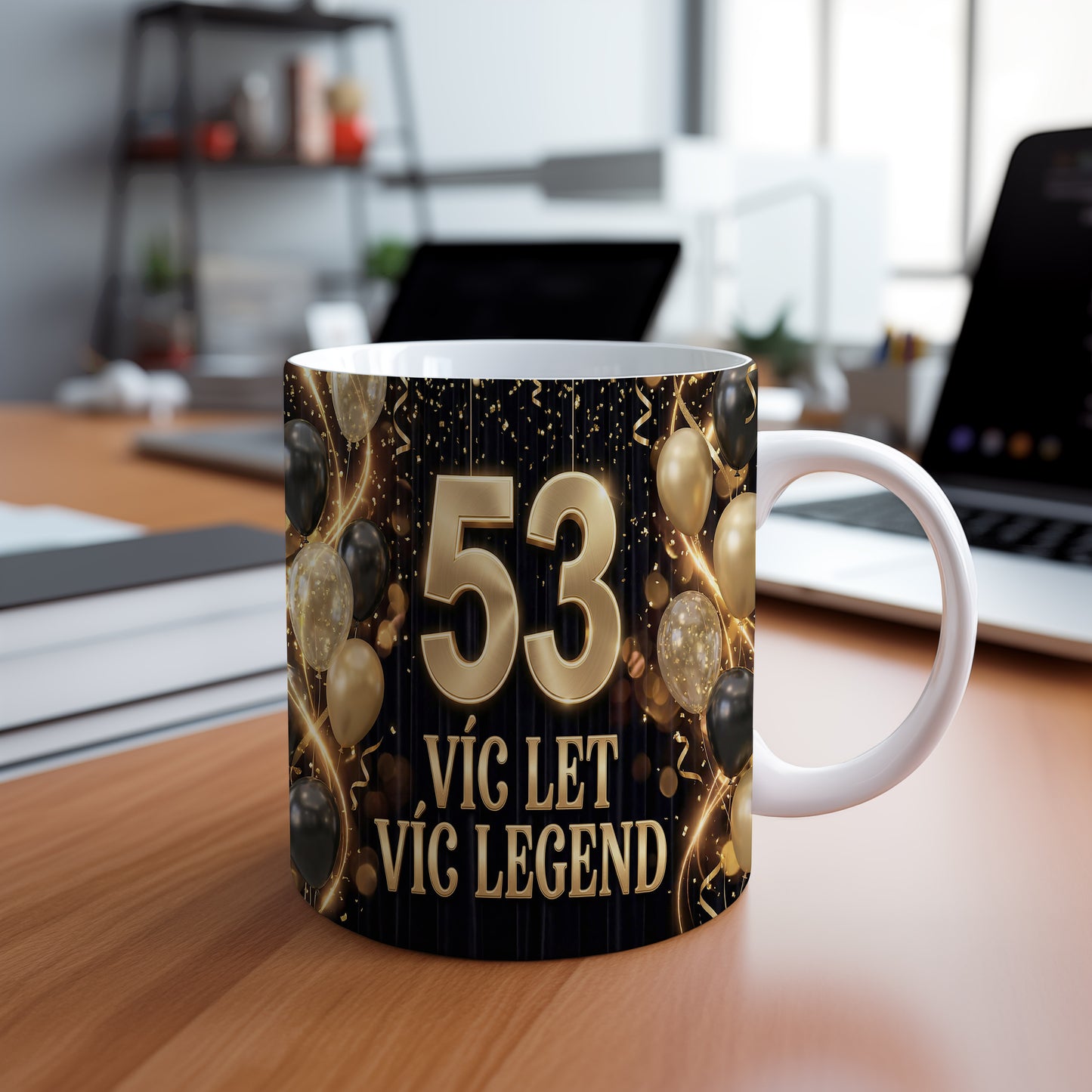 Narozeninový hrnek 53 let – VÍC LET VÍC LEGEND