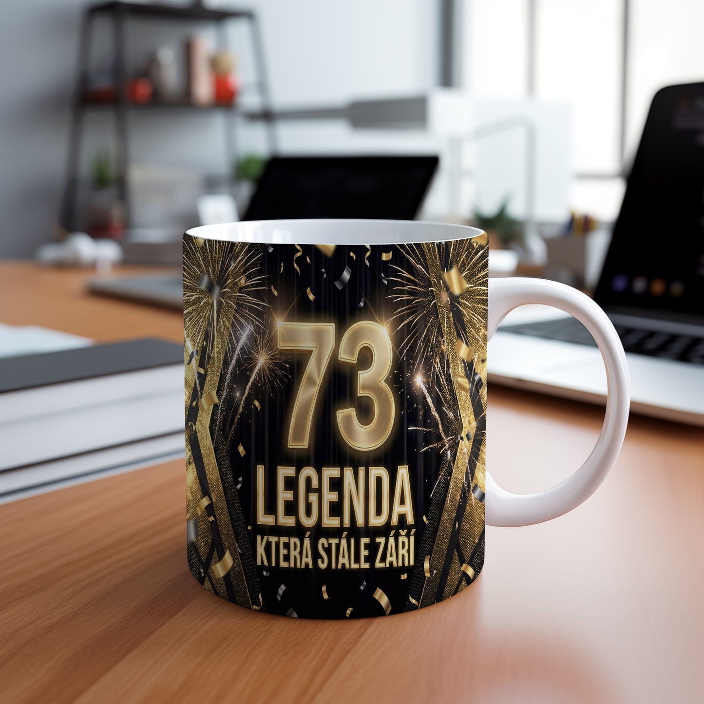 Narozeninový hrnek 73 let – LEGENDA KTERÁ STÁLE ZÁŘÍ